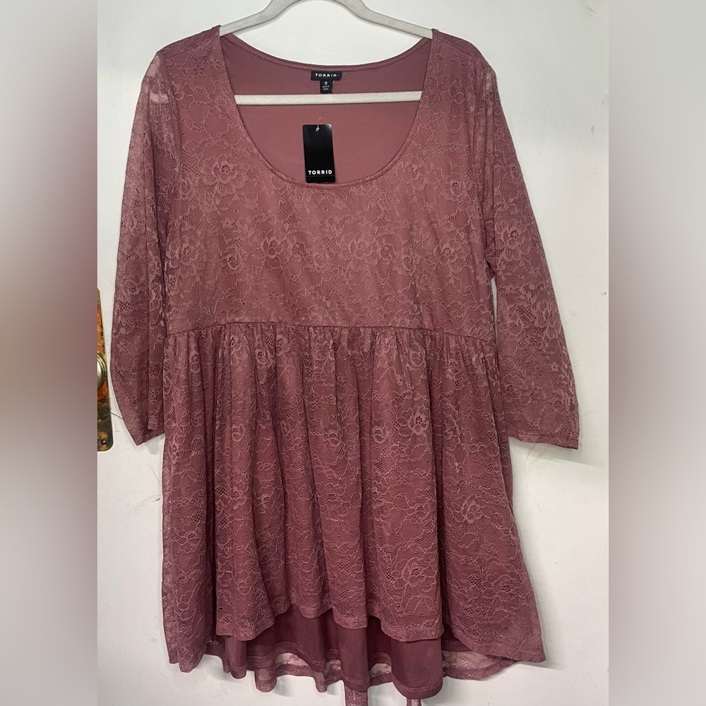Torrid plus size Pink Lace Tunic